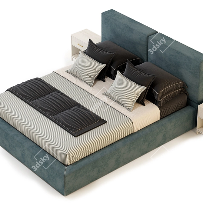 Sleek decorfacil Bed: High Quality & Topology 3D model image 4