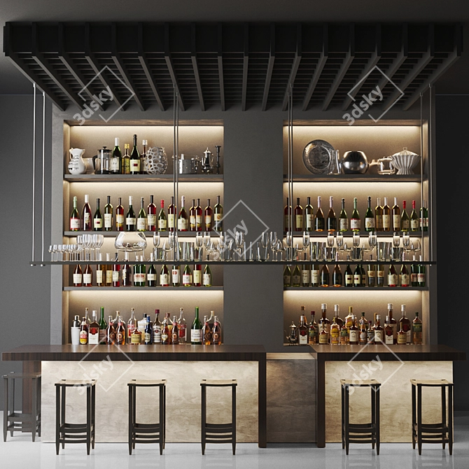 Spirited Pub: Wine Bar Counter & Restaurant 3D model image 1