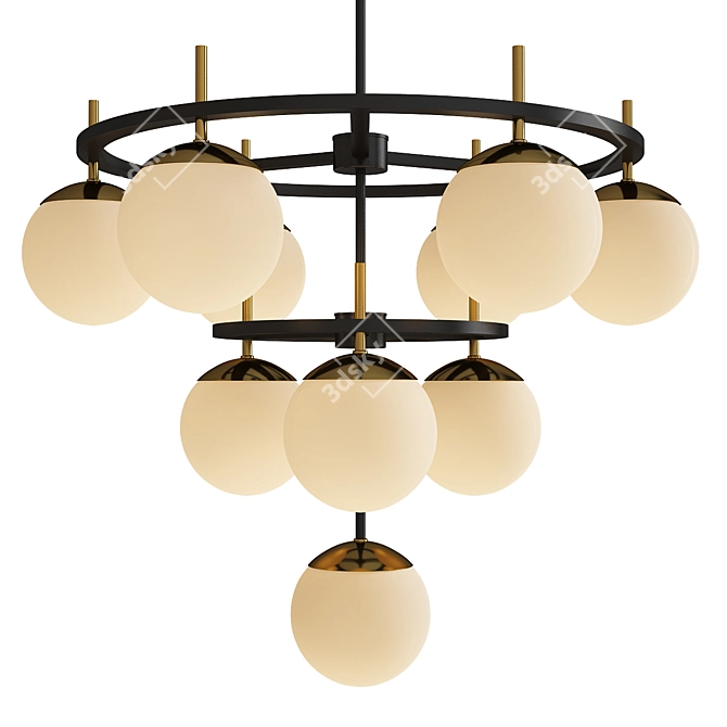 Elegant Alluria 3-Tier Chandelier 3D model image 1