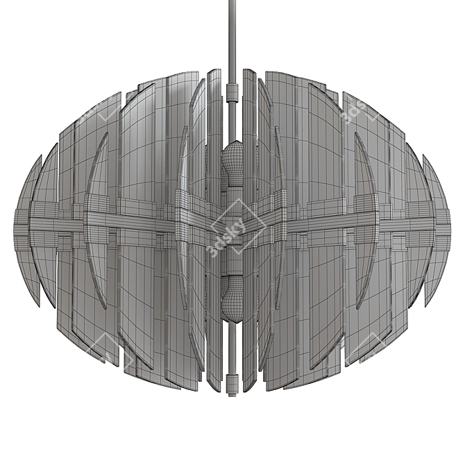 Elegant Zion Oval Chandelier 3D model image 2