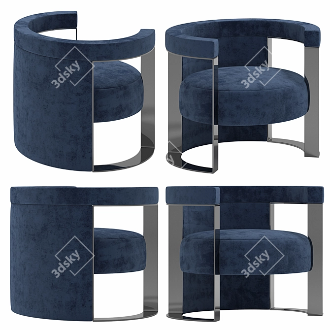 Fendi Roger Designer Armchair 3D model image 2