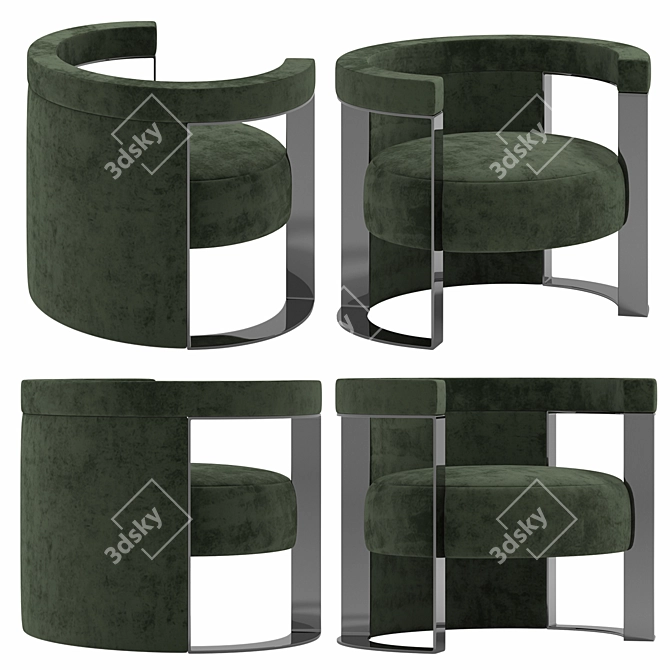 Fendi Roger Designer Armchair 3D model image 3