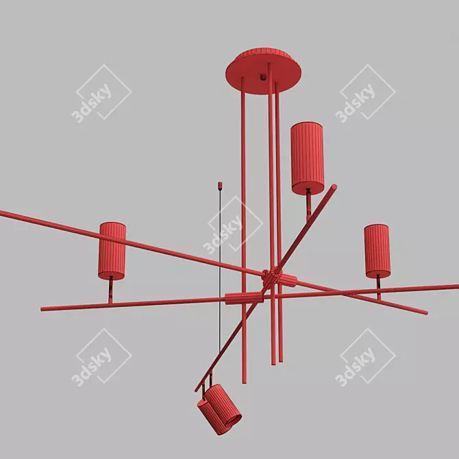 Sleek Swivel Shade Chandelier 3D model image 4