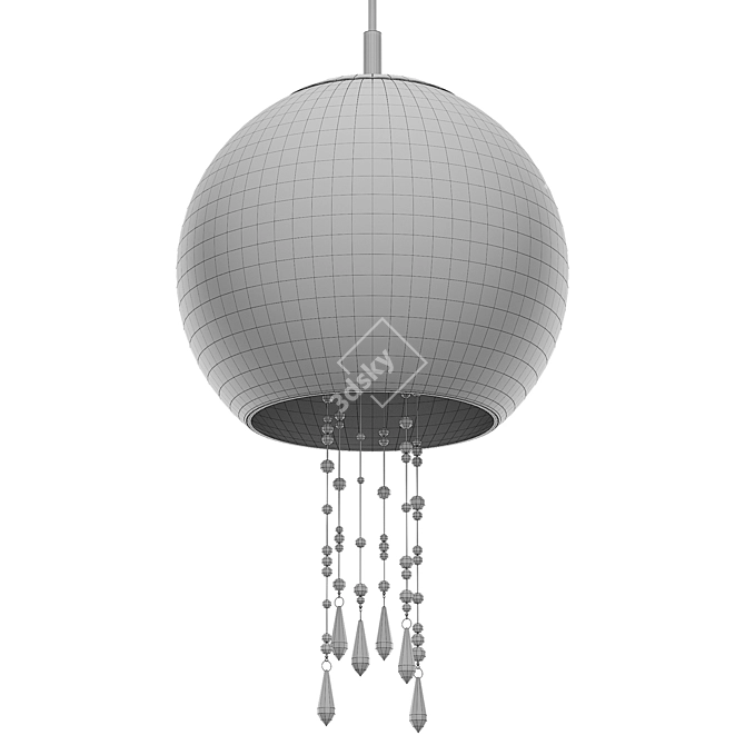 Elegant Papillon Art Glass Lamp 3D model image 3