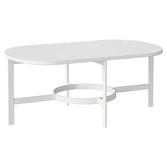 Modern White Marble Coffee Table 3D model image 2