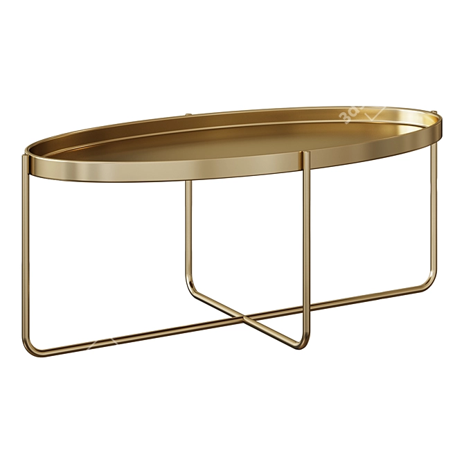 Gaultier Gold Oval Coffee Table 3D model image 1