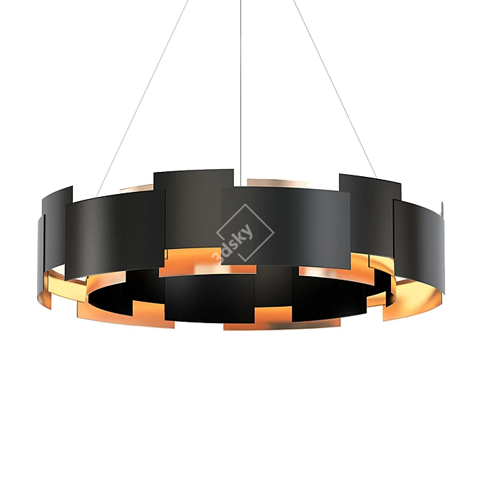 Modern Bronze LED Pendant Light 3D model image 1