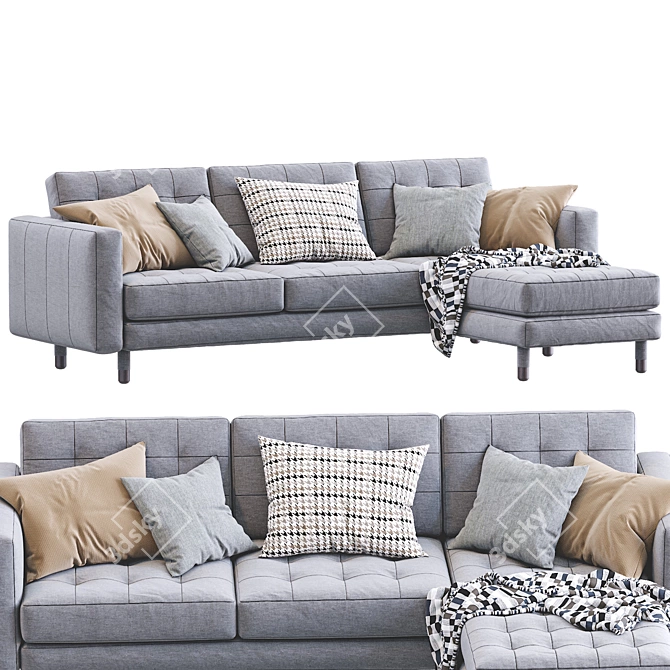 Elegant Landskrona Sofa by Ikea 3D model image 1