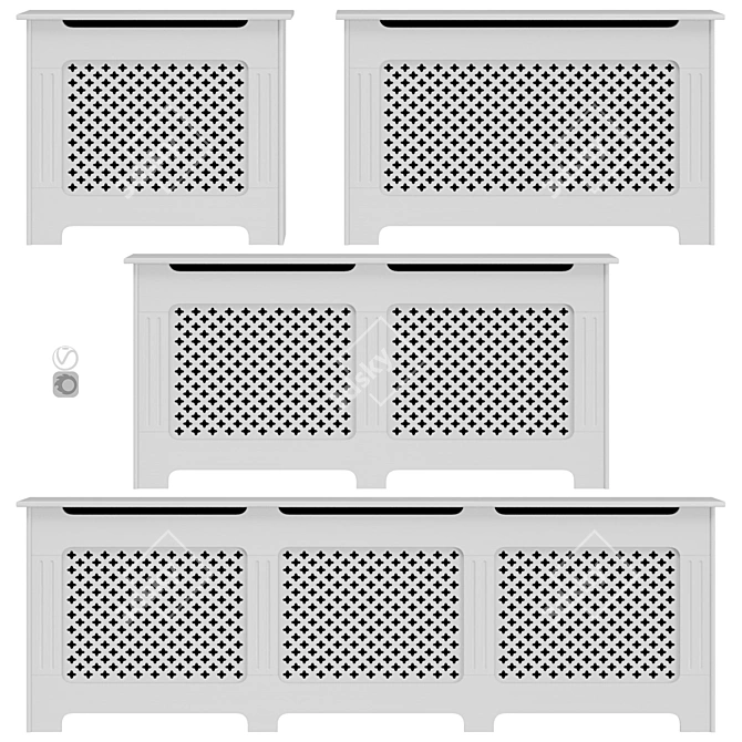 Elegant Radiator Screen Set 3D model image 2