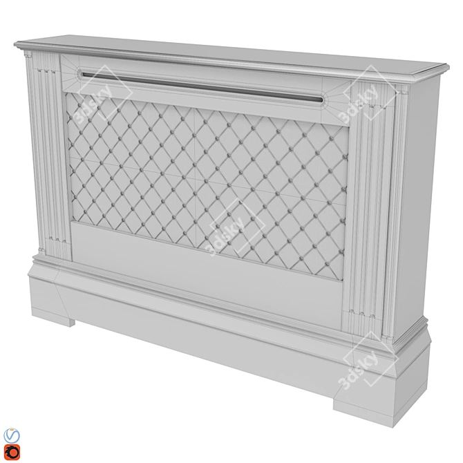 Beige Mesh Decorative Radiator Shield 3D model image 2