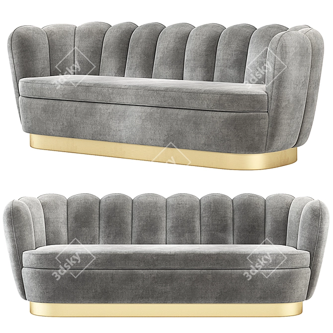 Elegant Mirage Velvet Sofa 3D model image 1