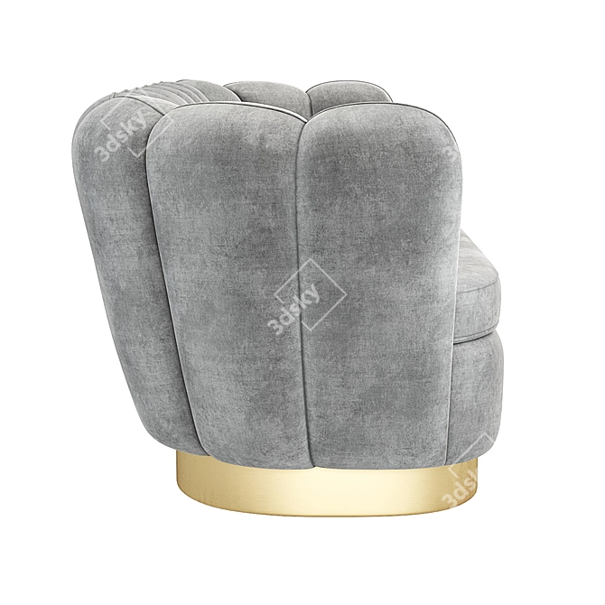 Elegant Mirage Velvet Sofa 3D model image 2