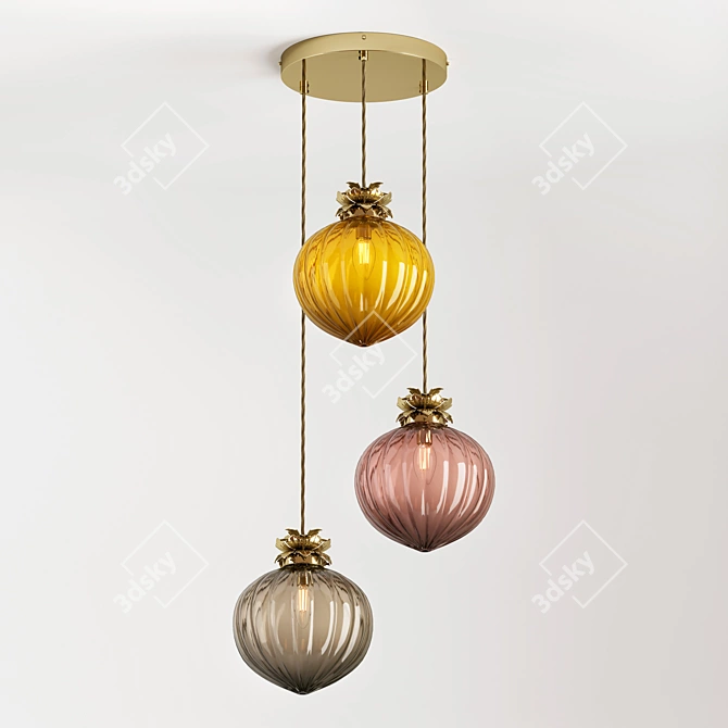 Title: Flora Cluster Pendant Light 3D model image 1