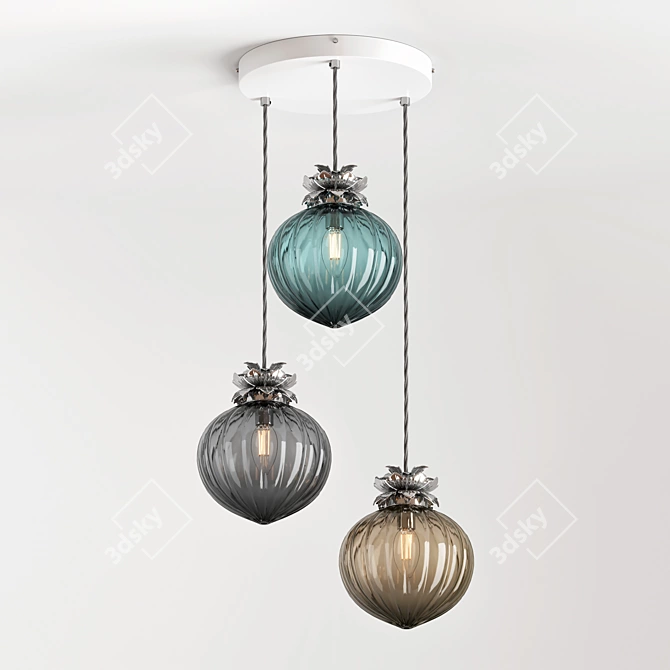 Title: Flora Cluster Pendant Light 3D model image 2