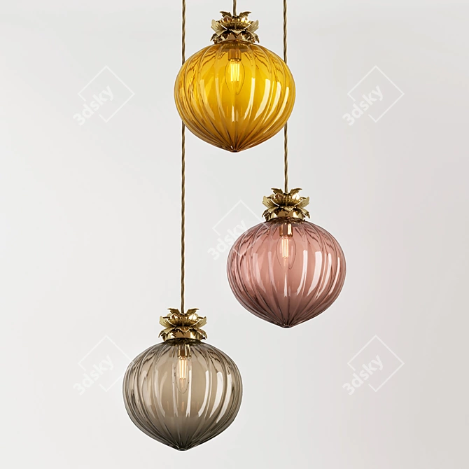 Title: Flora Cluster Pendant Light 3D model image 5