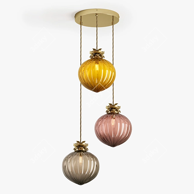 Title: Flora Cluster Pendant Light 3D model image 9