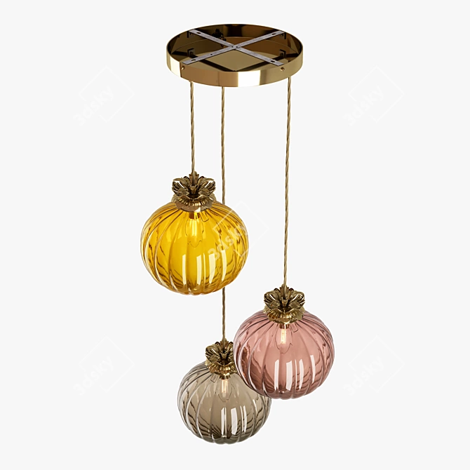 Title: Flora Cluster Pendant Light 3D model image 11