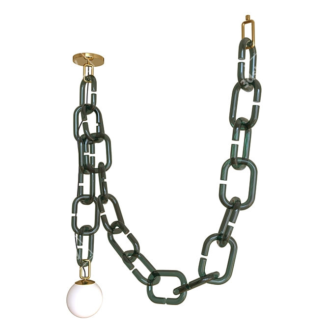 Sleek Metal Chain Pendant 3D model image 1