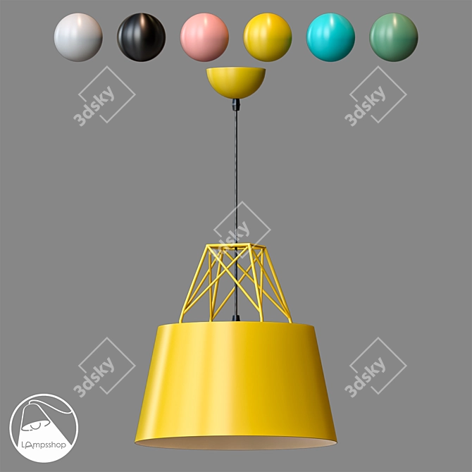 Colorful Pendant Lamp for Kids Room 3D model image 1