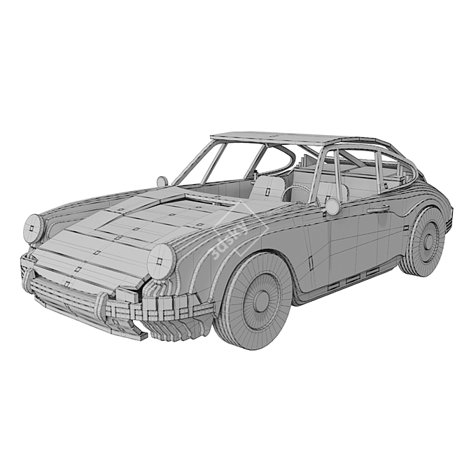 Plywood Car Model Kit 3D model image 9