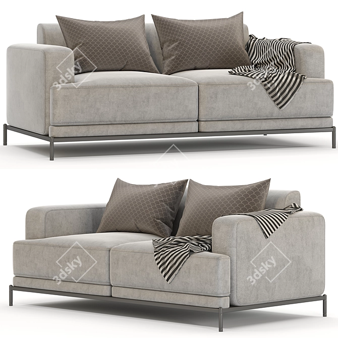 Ultimate Comfort: Modern Double Sofa 3D model image 1