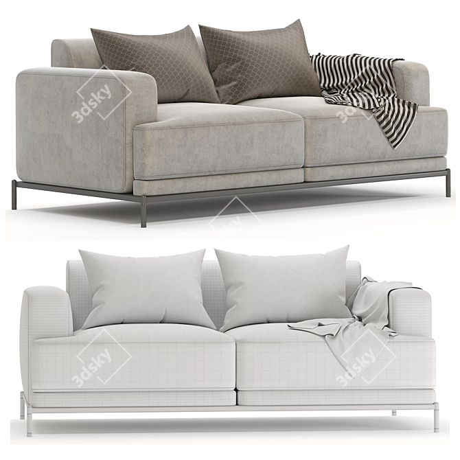 Ultimate Comfort: Modern Double Sofa 3D model image 2