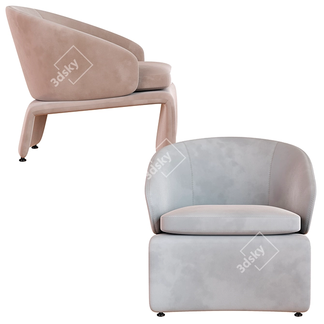 Modern Halley Armchair by Minotti 3D model image 3