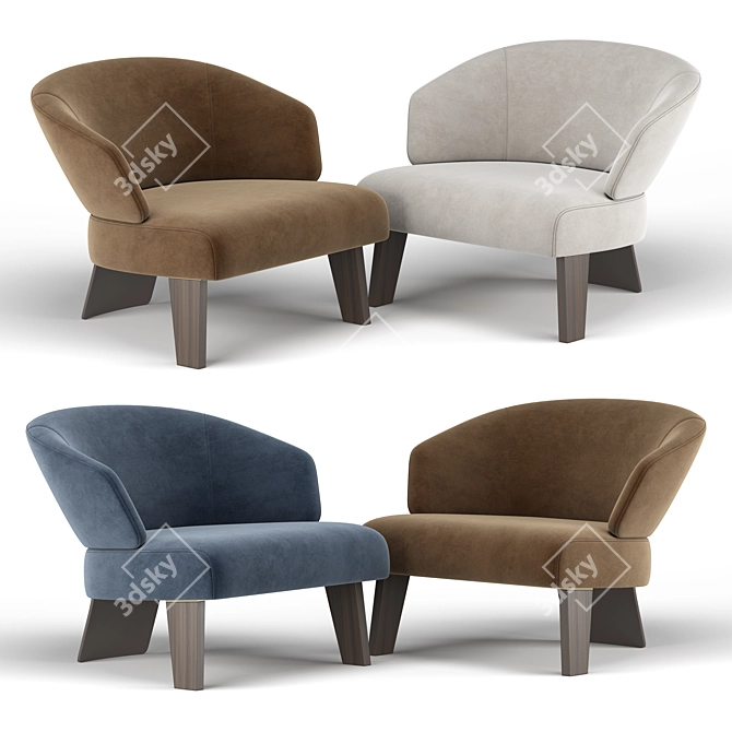 Reeves XL Armchair: Sleek & Spacious 3D model image 2