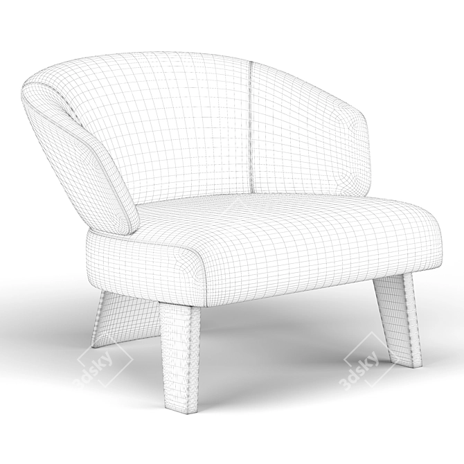 Reeves XL Armchair: Sleek & Spacious 3D model image 5