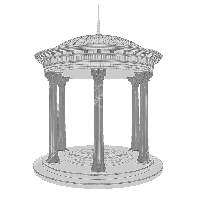 Elegant Outdoor Rotunda Gazebo 3D model image 3