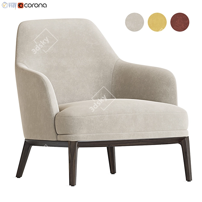 Poliform Jane Large Armchair: Stylish, Spacious, and Comfortable 3D model image 1