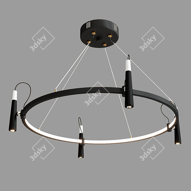 Modern Becky LED Metal and Acrylic Pendant 3D model image 2