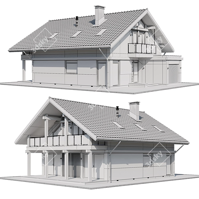 Modern Luxury Villa with Custom Materials 3D model image 7