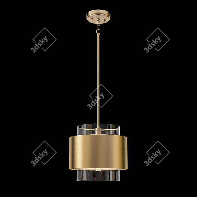 Sleek Moda Glass Pendant 3D model image 2