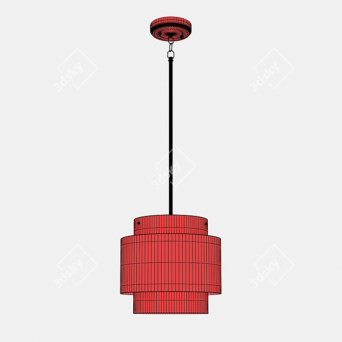 Sleek Moda Glass Pendant 3D model image 3