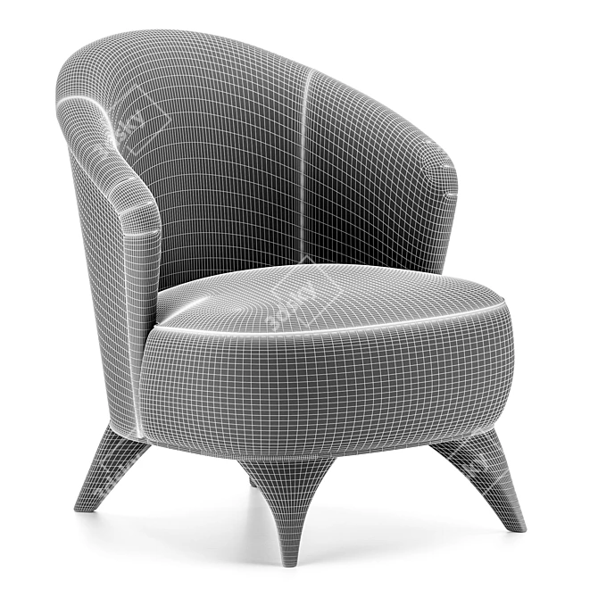 1950 ATMOSFERA Armchair: Italian Craftsmanship by Vibieffe 3D model image 2