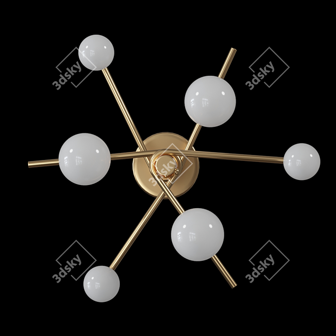 Sleek Modern Luisa Ceiling Light 3D model image 2