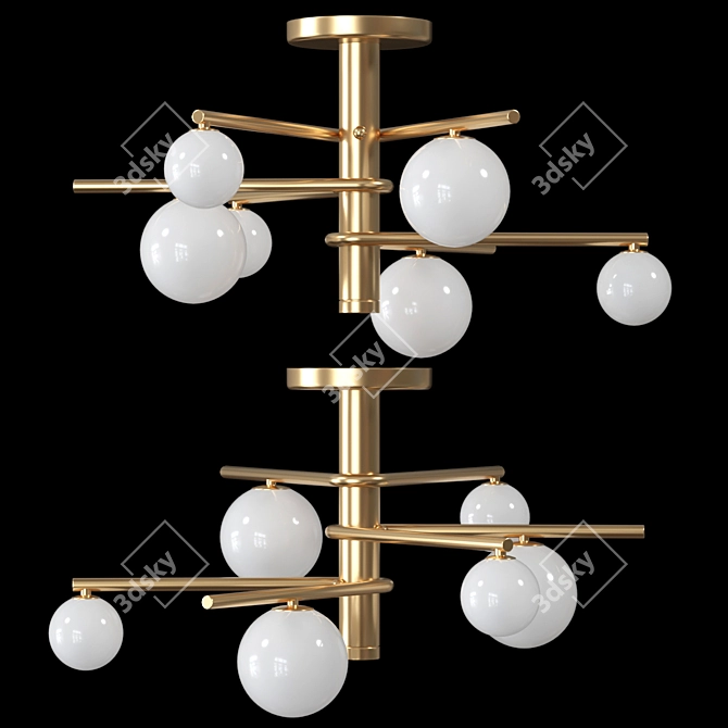 Sleek Modern Luisa Ceiling Light 3D model image 4