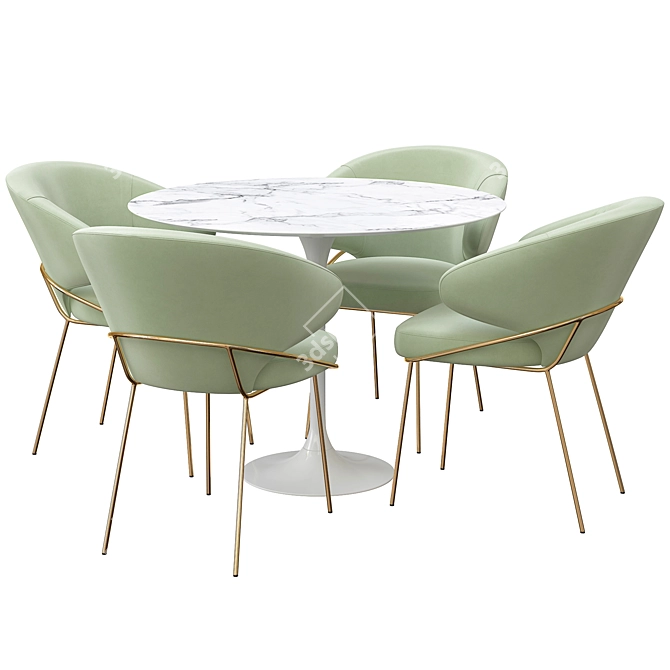 Modern Kinley Chair & Apriori T Dining Table 3D model image 2