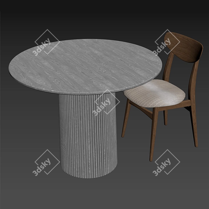 Title: Contemporary Dining Table Set 3D model image 6