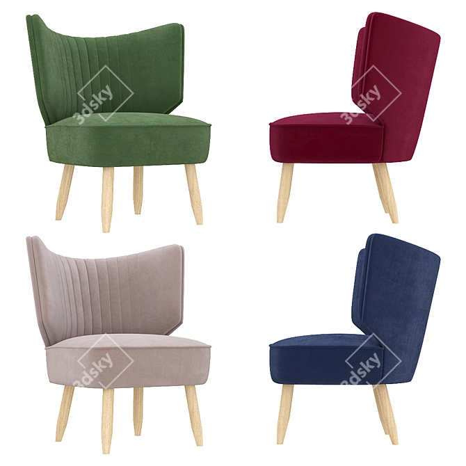 Duke Chair - Easy Velvet: Modern, Stylish, Comfortable 3D model image 3