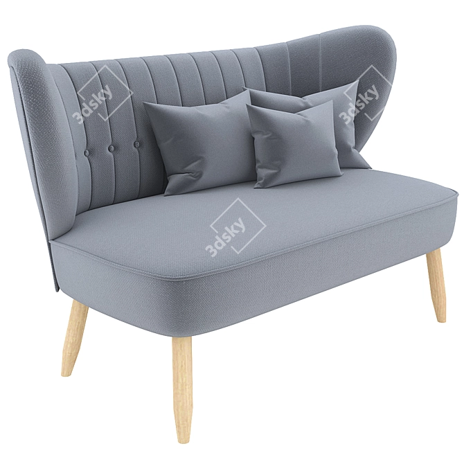 Modern Fit Two-Seater Sofa 3D model image 1