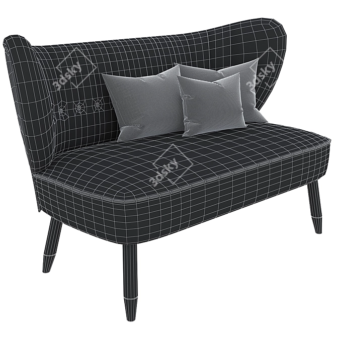 Modern Fit Two-Seater Sofa 3D model image 4