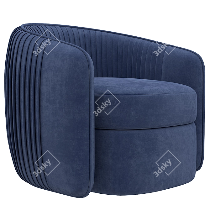 Compact Navy Blue Accent Chair 3D model image 2