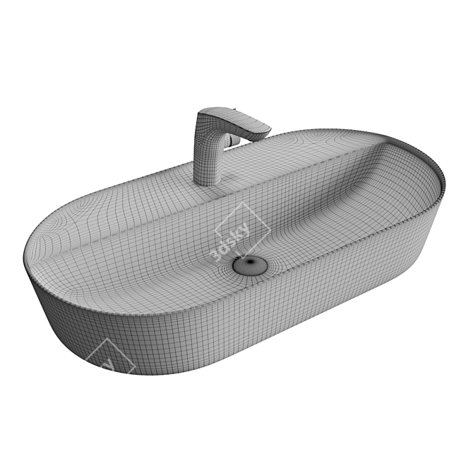 Elegant BelBagno Washbasin BB1347 3D model image 2