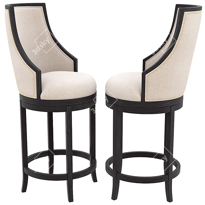 Sprintz Furniture Retro Swivel Barstool 3D model image 3