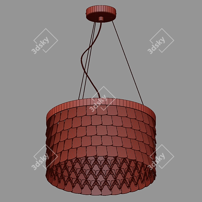 Bogate's Corazza Pendant: Modern Metal Lamp 3D model image 2