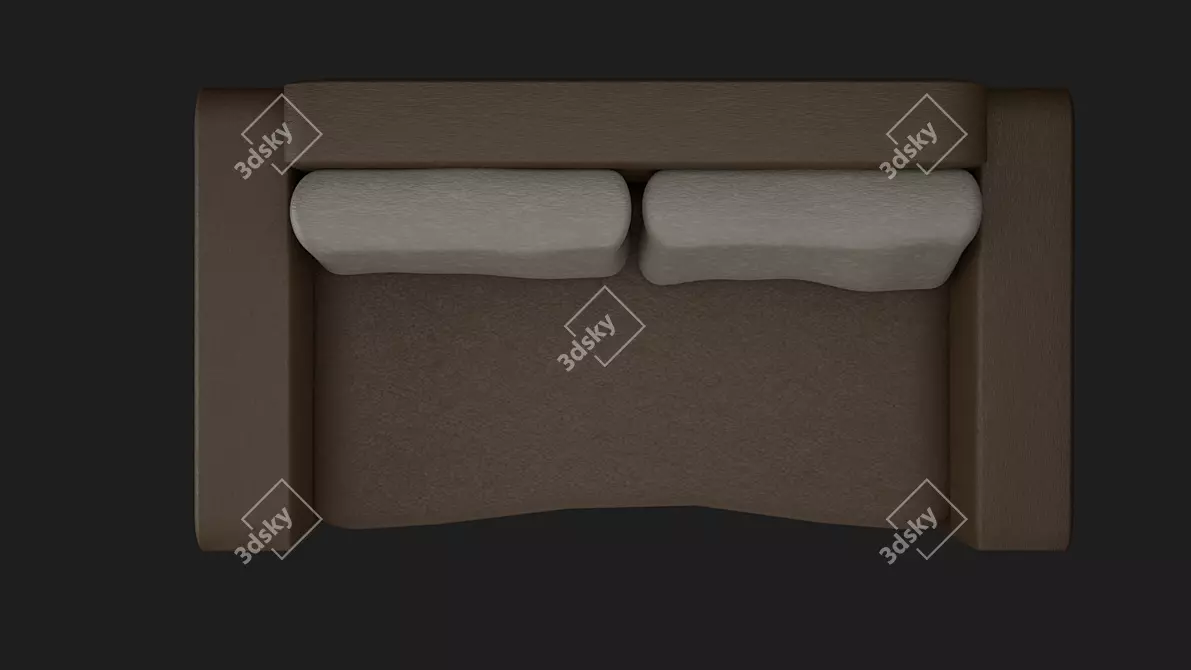 Sleek Leather Sofa 3D model image 4