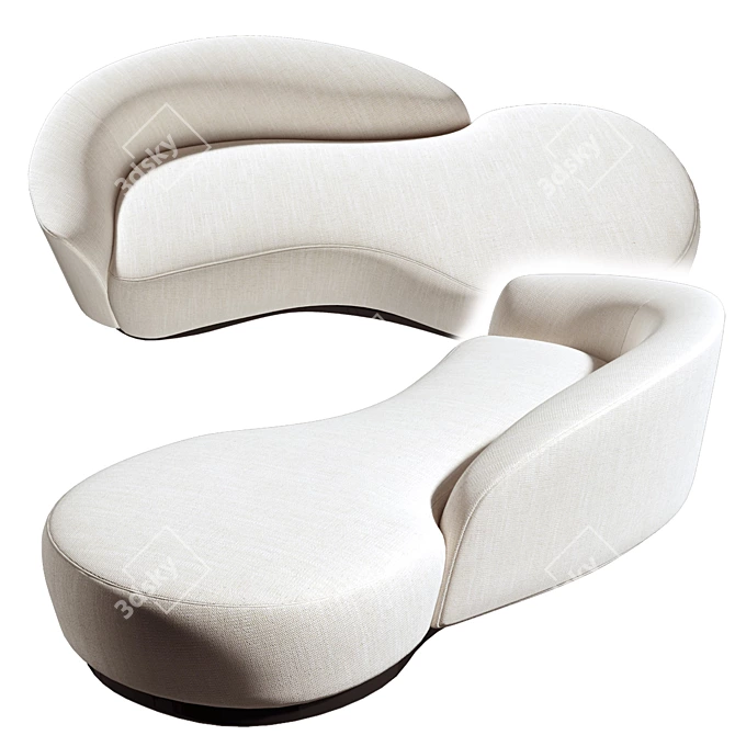 Organic Shape, Pausa Upholstery: Sofa Bernd 3D model image 2