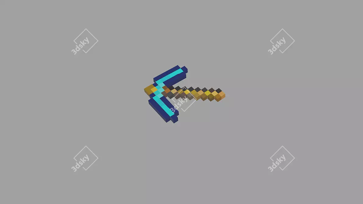 Minecraft Pickaxe Blender 3D model image 1